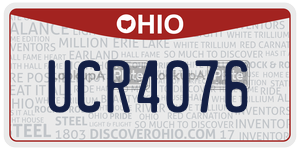 UCR4076  license plate in OH