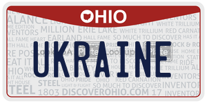 UKRAINE license plate in Ohio