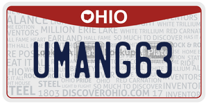 UMANG63 license plate in Ohio