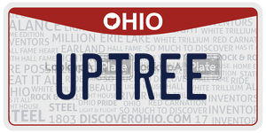 UPTREE license plate in Ohio
