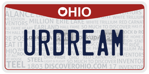 URDREAM license plate in Ohio