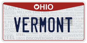 VERMONT license plate in Ohio