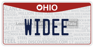 WIDEE license plate in Ohio
