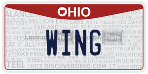 WING license plate in Ohio
