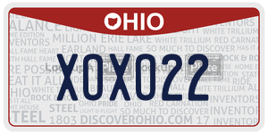 XOXO22  license plate in OH