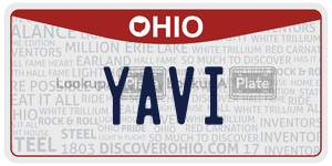 YAVI  license plate in OH