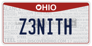 Z3NITH  license plate in OH