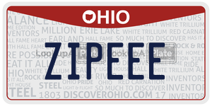 ZIPEEE  license plate in OH