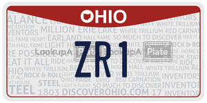 ZR1  license plate in OH