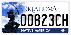00823CH  license plate in OK