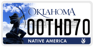 00THD70 license plate in Oklahoma