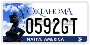 0592GT  license plate in OK