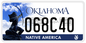 068C40  license plate in OK