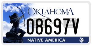 08697V  license plate in OK