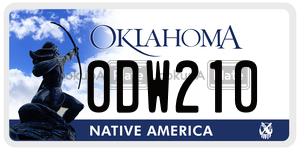 0DW210 license plate in Oklahoma