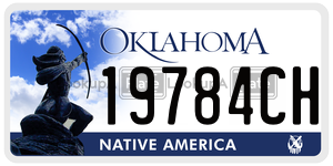 19784CH  license plate in OK