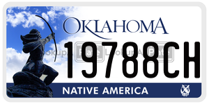 19788CH  license plate in OK