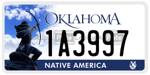 1A3997  license plate in OK