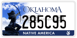 285C95  license plate in OK