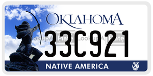 33C921 license plate in Oklahoma