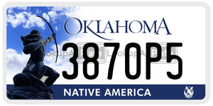 3870P5  license plate in OK