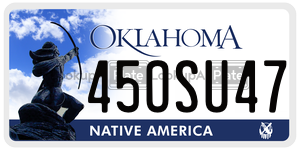 45OSU47  license plate in OK