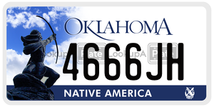 4666JH  license plate in OK