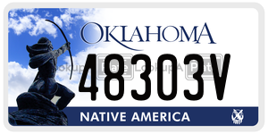 48303V  license plate in OK