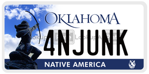 4NJUNK license plate in Oklahoma