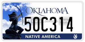 50C314  license plate in OK