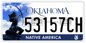 53157CH  license plate in OK