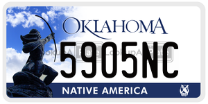 5905NC  license plate in OK