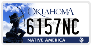 6157NC  license plate in OK