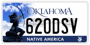620DSV  license plate in OK