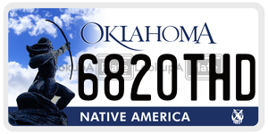 6820THD  license plate in OK