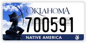 700591  license plate in OK