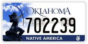 702239  license plate in OK