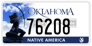 76208 license plate in Oklahoma