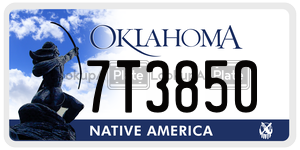 7T3850  license plate in OK