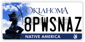 8PWSNAZ  license plate in OK