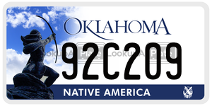 92C209  license plate in OK