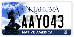 AAY043  license plate in OK