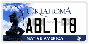 ABL118  license plate in OK