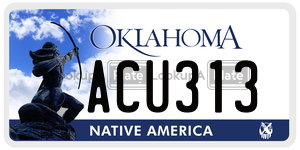 ACU313  license plate in OK