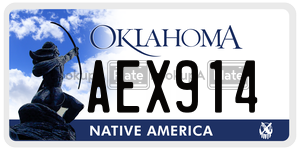 AEX914 license plate in Oklahoma