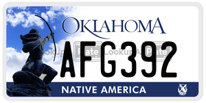 AFG392  license plate in OK