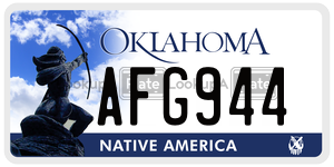 AFG944  license plate in OK