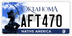 AFT470  license plate in OK