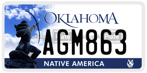 AGM863 license plate in Oklahoma