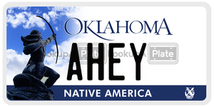 AHEY license plate in Oklahoma